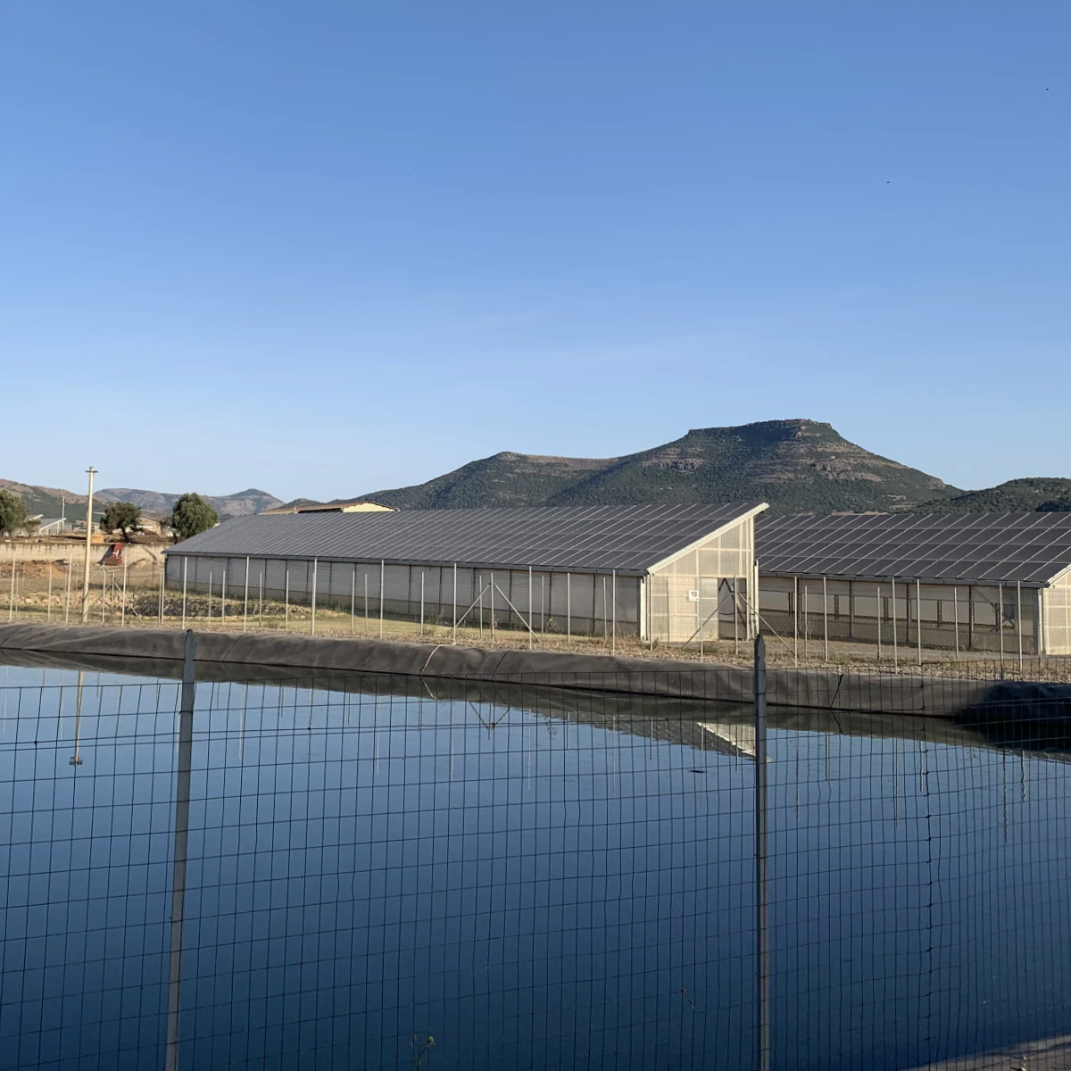 Una foto di un edificio il tuo tetto è rivestito di pannelli fotovoltaici